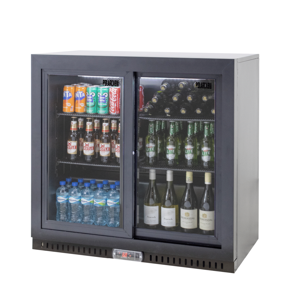 PolarCab Black Bar Cooler 2 High Sliding Door 900mm (High)