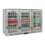 PolarCab Back Bar Bottle Cooler 3 Door, Hinged (Stainless)